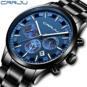 Montres-bracelets hommes montres haut de gamme affaires montre à Quartz hommes Sport plein acier étanche noir horloge Relogio Masculino