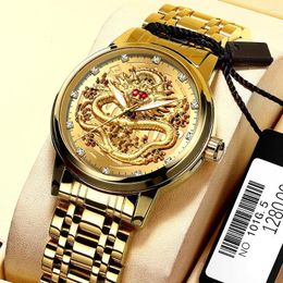Wristwatches Mens Watches Top Gold Fashion Luminous Men Quartz Watch Waterproof Male Clock Red Diamond Relogio Masculino