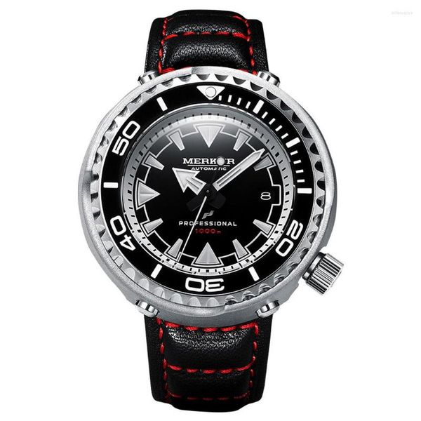 Relojes de pulsera MERKUR para hombre, relojes de buceo, atún, militar, mecánico, automático, deportivo, C3, luminoso, 1000M, resistente al agua, bisel de cerámica NH35