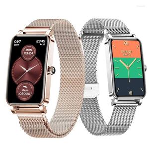 Relojes de pulsera Pantalla a color de metal Impermeable Frecuencia cardíaca Presión arterial Oxígeno Sueño Ejercicio Salud Android IOS Reloj