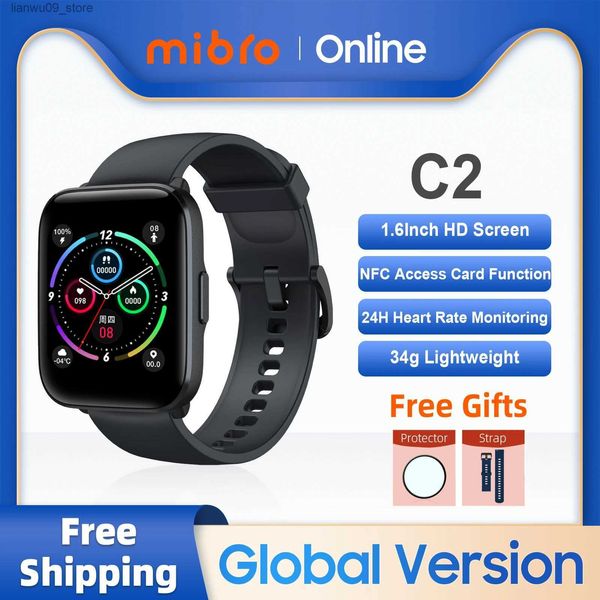 Relojes de pulsera Mibro C2 Smartwatch Versión global 1.69 pulgadas Pantalla HD Deportes Monitor de ritmo cardíaco Impermeable Hombres Mujeres Reloj inteligente Q231123