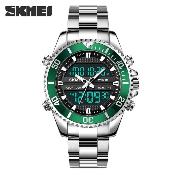 Relojes de pulsera Militar 3 Pantalla de tiempo Movimiento dual Relojes deportivos Cronómetro para hombre Fecha Reloj despertador Reloj de pulsera Relogio Masculino SKMEI Montre