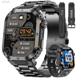 Horloges Militair slim horloge voor heren met Bluetooth-oproep 100+ sportmodi Activiteitstracker Horloge voor iPhone Android Outdoor smartwatch 24329