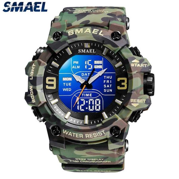 Relojes de pulsera Relojes militares Reloj deportivo para hombres Reloj despertador resistente al agua Relojes de pulsera con horario dual Digital 8049B Relojes militares militares 24329