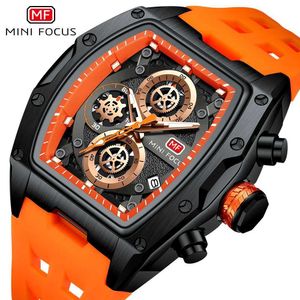 Montre-bracelettes mini focus sportives mens es top marque de luxe multifonction cadrans mode pour hommes orange sile sangle 0473g d240430