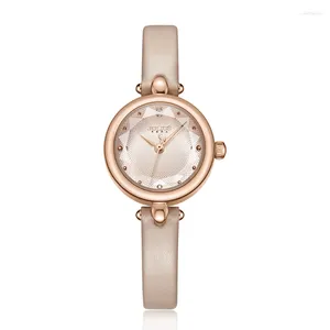 Montres-bracelets Mini Lady Femme Montre Japon Quartz Élégant Mignon Mode Petites Heures Bracelet En Cuir Horloge Fille Cadeau D'anniversaire Julius Boîte