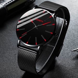 Montres-bracelets Minimal Hommes Montre De Mode Mince Simple D'affaires En Acier Inoxydable Maille Bande Quartz relojes para hombres 230724