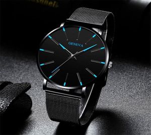 Montre-bracelets Menalistes Menalistes Ultra Thin Watchs Simple Business Business en acier inoxydable Mesh quartz Watch Relogio masculino7895932