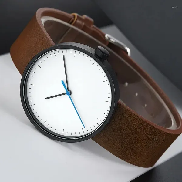 Relojes de pulsera Reloj unisex minimalista para hombres, mujeres, pareja, estilo simple, esfera única, reloj de pulsera de cuarzo, puntero femenino masculino, reloj de pulsera
