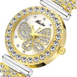 Montres-bracelets MISS luxe mode décontracté dames montre femme Quartz or cristal diamant papillon pour les femmes horloge