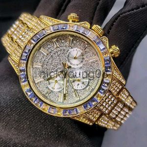 Horloges MISSFOX Full Diamond Heren Goud High-end Rond Nieuw Lichtgevend Hot Sale Klassieke stijl es Man Luxe merk roestvrij staal 0703