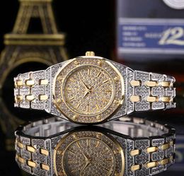 Montre-bracelets Missfox Women039s Regardez Luxury Bling Diamont Quartz Montres pour femmes Horloge Hip Hop imperméable Lady Jewels7166912