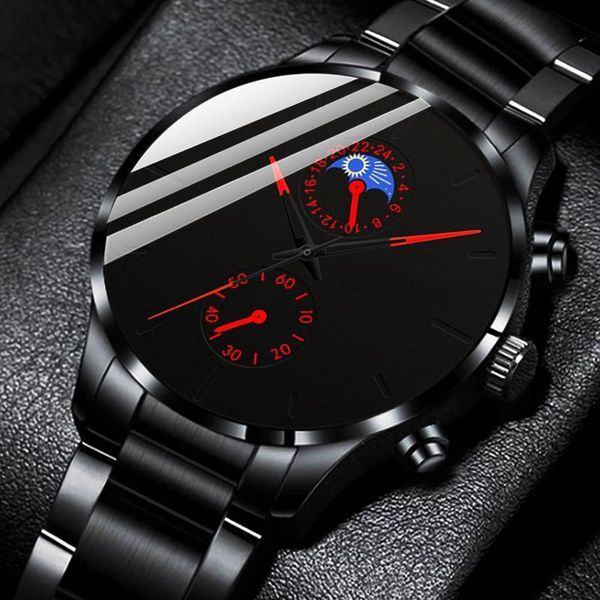 Relojes de pulsera Mode Herren Uhren Luxus Männer Business Casual Quarz Armbanduhr Klassische Mann Schwarz Edelstahl Analog Uhr Montre Homme