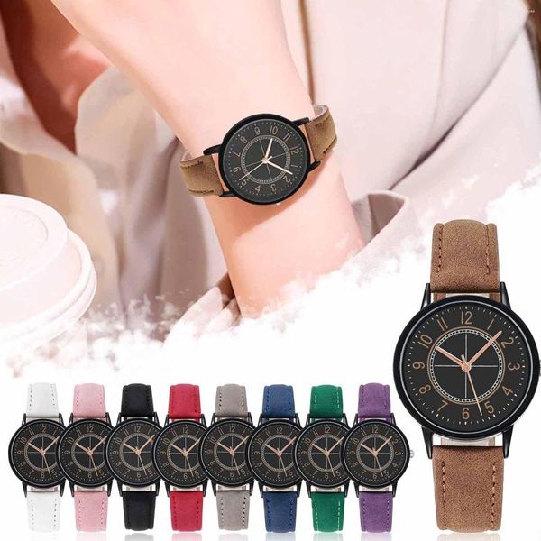 Montres Bracelet Moderne Mode Noir Quartz Femme Montres Cadran Montre Minimaliste Sport Blanche Simple Pour Quotidien