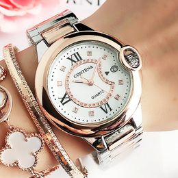 Montre-bracelets Montre Femme 2021 Luxury Women's Watchs Ladies en acier inoxydable résistant à l'eau Quartz pour les femmes Zegarki Damskie