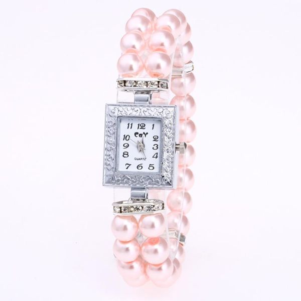 Montres-bracelets Montre Femme 2023 mode femmes décontracté perle chaîne Bracelet de montre Quartz poignet carré luxe dames heures