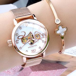 Polshorloges Montre femme roze goud relogio feminino 2022 skeletontwerp dames automatische mechanische horloges kijken luxe merk Genève