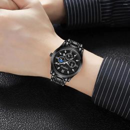 Relojes de pulsera Fase lunar Reloj de mano Cronógrafo de lujo Relojes para hombres para negocios Ropa formal Hombres elegantes