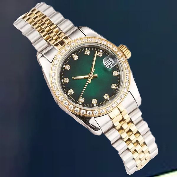 Montres-bracelets La personnalisation de la montre en diamant de pierre Mosang peut passer le tt de la montre étanche à mouvement mécanique automatique pour homme 36mm40mm Cadran en acier inoxydable vert