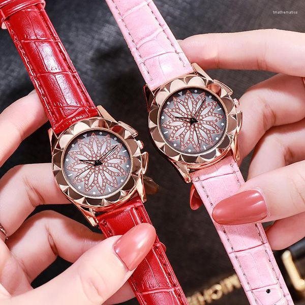 Relojes de pulsera Ms Fortunes Potencial Comercio exterior Moda Cinturón Reloj Gold Shell Set Auger Ladies