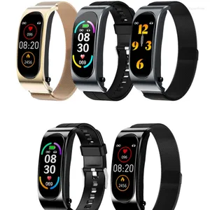 Horloges Multifunctioneel kleurenscherm Voor damesoproepen Kan telefoon beantwoorden Heren Sport Smart-armband Bluetooth-oortelefoon 2-in-1
