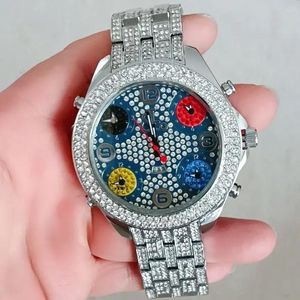 Horloges Multi-Time Zone Quartz Grote Plaat Paar Net Rode Diamant Met Jongens En Meisjes Gypsophila Horloge Mode