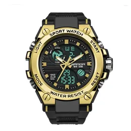 Polshorloges Multifunctionele militaire horloges Het speciale waterdichte horloge Heren Double Show Noctilucent Outdoor Sports Electronic