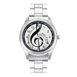 Montre-bracelets notes musicales Quartz Regarder un bracelet acier inhabituel Design Sports Design Wristwatch