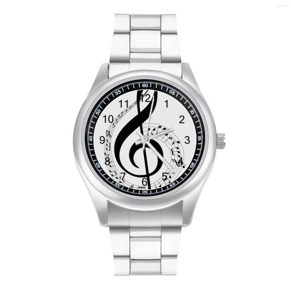 Muñecos de pulsera Música Notas de cuarzo Mira inusual Wut Wrist Lady Sports Design Wallwatch