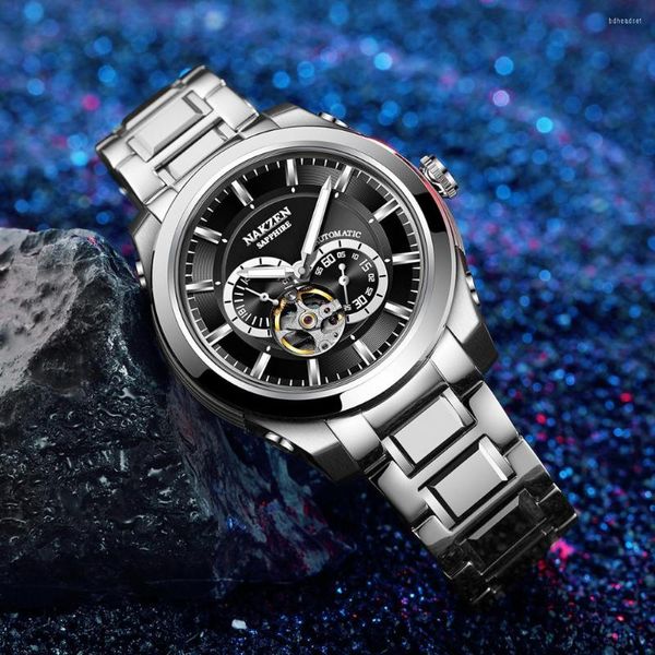 Relojes de pulsera NAKZEN para hombre, reloj automático Miyota 82S7, zafiro, reloj de pulsera mecánico de lujo, reloj resistente al agua de acero inoxidable, reloj Masc