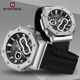 Horloges NAVIFORCE Lover's Watches voor mannen en vrouwen Siliconen band Casual quartz horloge Chronograaf Waterdicht Paar Klok 231213