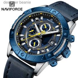 Horloges NAVIFORCE Heren Origineel Merk Hoge Kwaliteit Multifunctioneel Timing Lederen Zakelijk Sporthorloge Reloj HombreC24325