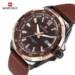 Polshorloges naviforce heren kijken naar top luxe merk mode sport horloges heren waterdichte kwarts klok mannelijk leger militair lederen pols horloge 230325