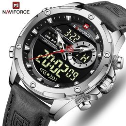 Montres-bracelets NAVIFORCE Montres militaires pour hommes Mode Sport Chronographe Alarme Montre-bracelet Étanche Quartz Grande Horloge Numérique Homme Montre 220912