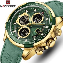 Relojes de pulsera NAVIFORCE Relojes para hombres Cuero para hombre Deporte militar Reloj impermeable Reloj de pulsera de cuarzo Cronógrafo Reloj masculino 230825