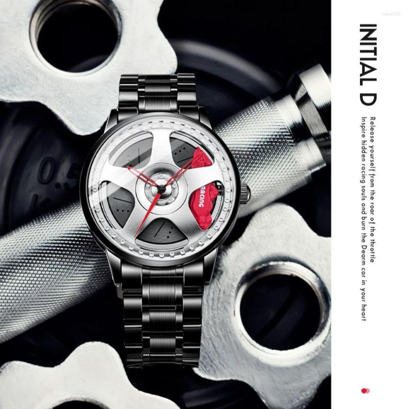 Wristwatches NEKTOM Men's Wheel Watch Three-Dimensional Hollow Design Car Modification Cultural Theme Conceptual Quartz Mens