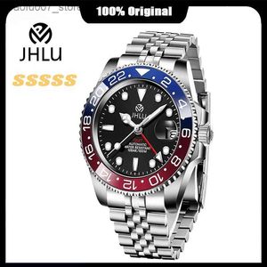 Montre-bracelets New JHLU 2024 Luxury Mens Machinery Top Brand Sapphire Glass Mens étanche en acier inoxydable de natation imperméable