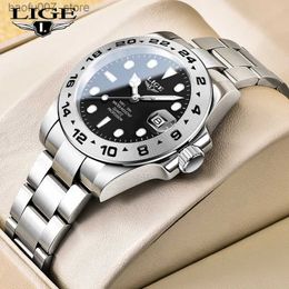 Wallwatches New Lige Design Top Class Mens Sports Sports Stactoling Steel Watch de 30 m Tiempo impermeable RELOJ RELOJ HARBRE