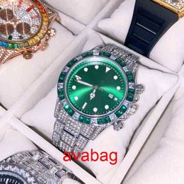 Relojes de pulsera Nuevo reloj de moda premium con esfera verde, reloj de pulsera con diamantes brillantes para hombres y mujeres