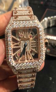 Montre-bracelets Nouveaux squelettes Sier VVS1 VIP Diamonds Watch Pass TT Mouvement Top Quality Men Luxury Luxury Iced Out Sapphire Watch with3609048
