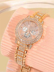 Montre-bracelets Nouveaux femmes luxe pour femmes tout diamant en acier en diamant Quartz H240528