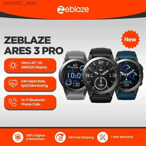 Wallwatches New Zeblaze ARES 3 Pro Ultra HD Display AMOLED Voice Call Intelligence+Inteligencia de monitor de salud de 24 horas en modo deportivo