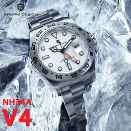 Horloges NH34 PAGANI DESIGN GMT Herenhorloge Automatische mechanische horloges Saffier roestvrij staal Waterdicht AR Klok Reloj Hombre 230922