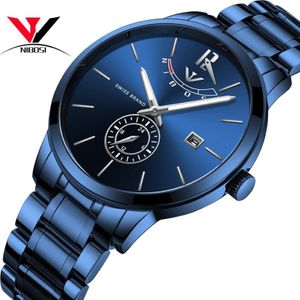 Polshorloges nibosi 2021 heren horloges top originele analoog horloge voor mannen waterdichte luxe casual roestvrij staal erkek kol saat 201a