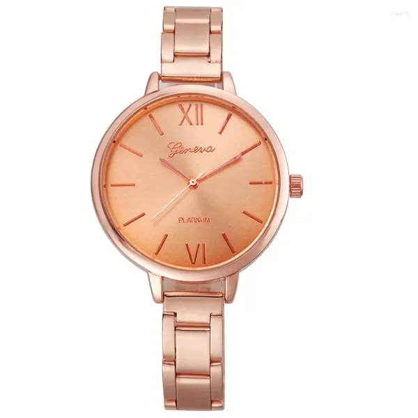 Relojes de pulsera NO.2 Geneva Relojes para mujer TOP Banda de acero inoxidable Reloj de pulsera Reloj para mujer Relogio Reminino Montre Femme