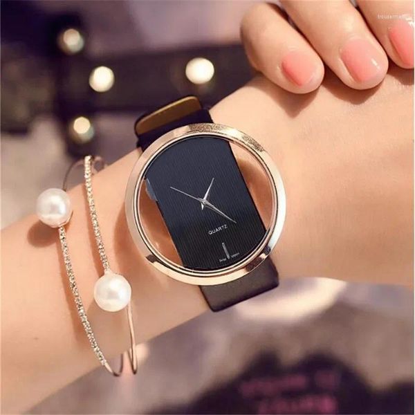 Montres-bracelets NO.2 Montre Lady Montres Femmes Luxe Top Cuir Quartz Antique Élégant Robe Ronde Relogio Feminino Montre Femme