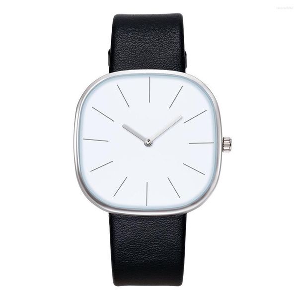 Montres-bracelets Pas de logo Vente Simple Minority Two-pin Boys And Girls Fashion Student Oval Belt Watch