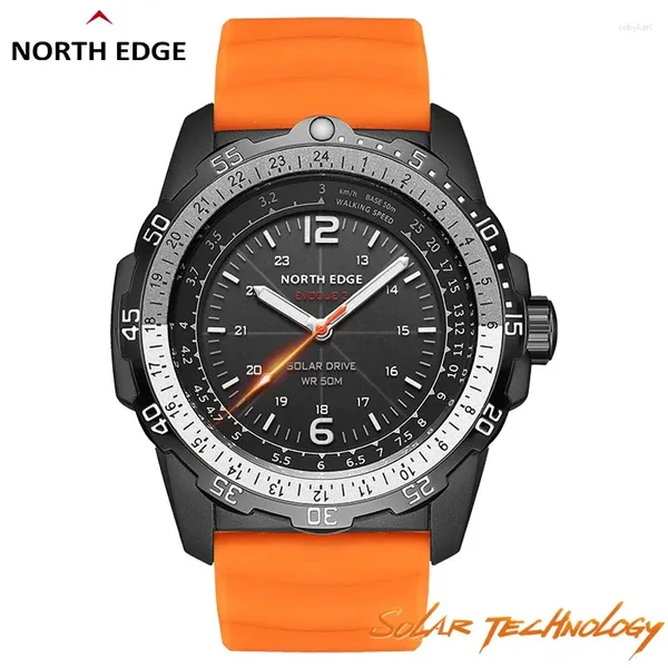 Montre-bracelets North Edge Evoque 2 hommes Mélanges militaires numériques Énergie solaire environnemental Sport Mentilles de bracelet Lumineuses