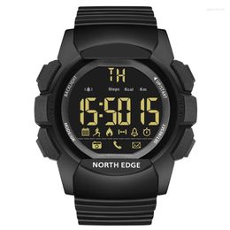 Montres-bracelets NORTH EDGE LED Chronomètres de sport numériques Montres militaires pour hommes 100M Étanche Multi-fonction Bluetooth Alarme AK Smart Clock