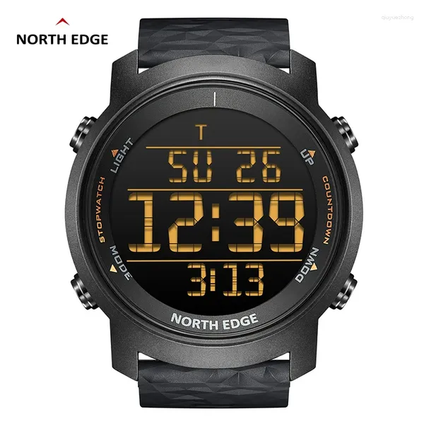 Montre-bracelets North Edge Men Digital Watch 50m imperméable Sport extérieur Sport LED LED GOUR STOWATRACH CLORC MENS